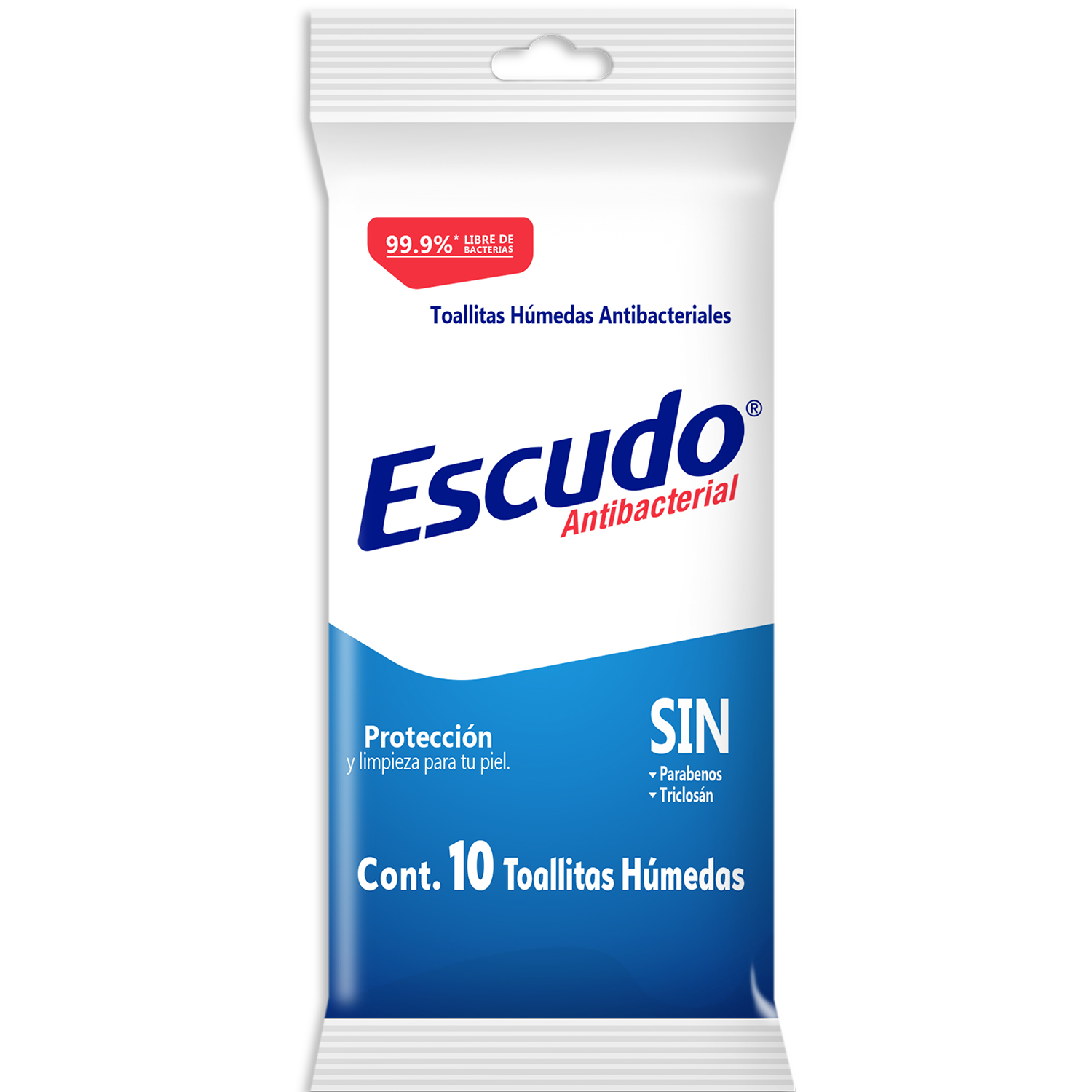 Toallita Húmeda Desinfectante Manos Escudo® Pocket 10 Toallas x 12