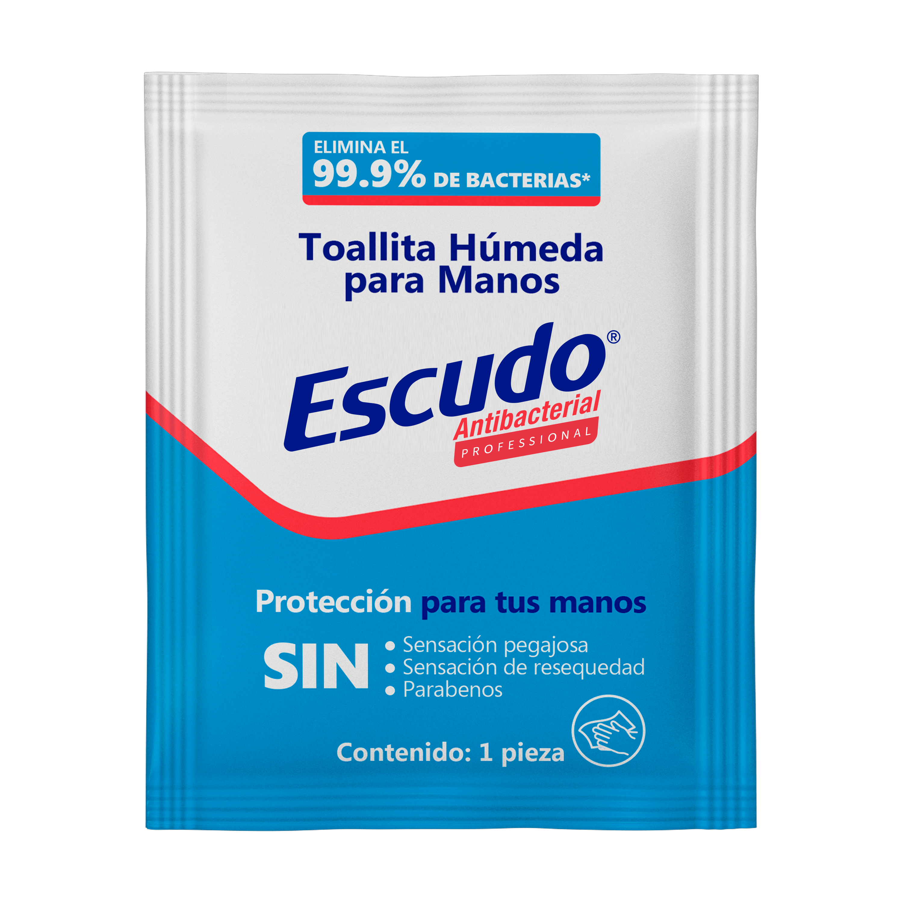 Toallita Húmeda Desinfectante Manos Escudo® Individual  1´sx 2,000